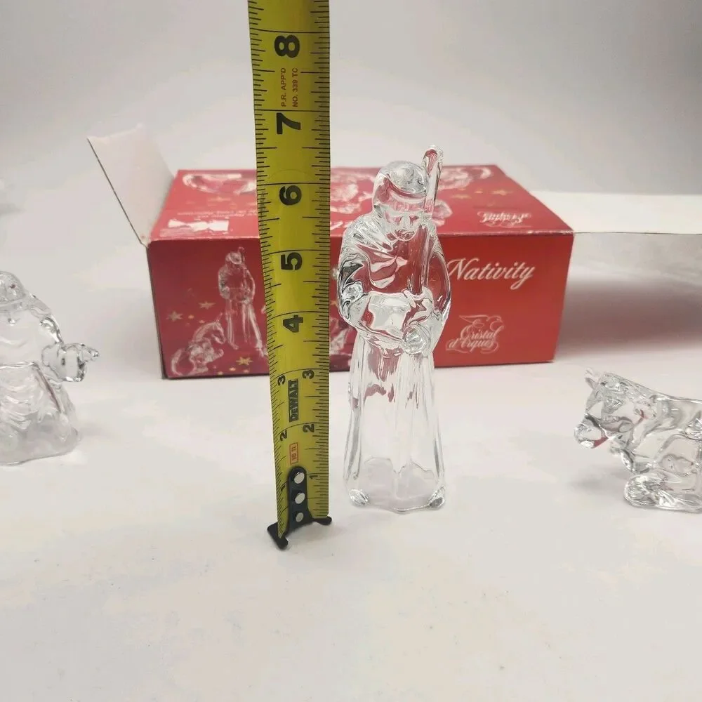 Cristal D'Arques 5 Piece Nativity Scene Set 24% Lead Crystal France Chirstmas